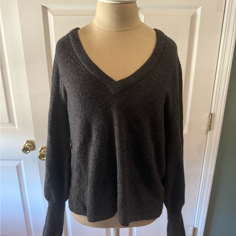 Madewell Charcoal V-Neck Sweater